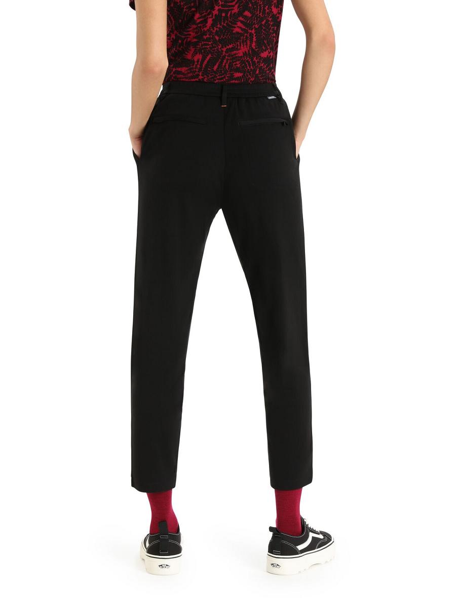 Black Icebreaker MerinoFine™ Interlock Women's Pants | AU 1523QMAZ